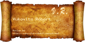 Vukovits Róbert névjegykártya